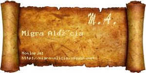 Migra Alícia névjegykártya